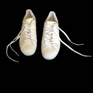 Women's adidas superstar white on white size 9